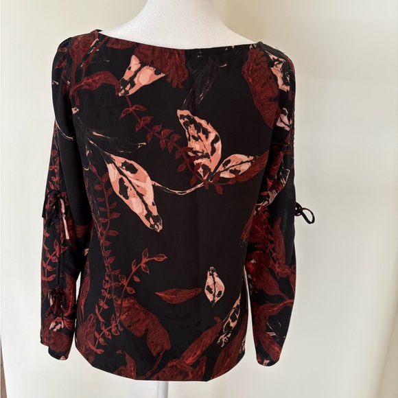XXS Wilfred Pozzi Tie Sleeve Blouse Fall Floral Print - Picture 5 of 12
